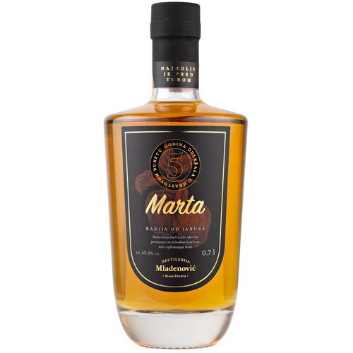 DESTILERIJA MLADENOVIĆ Marta Rakija Jabuka, 5 godina, 42% vol, 700ml Cene