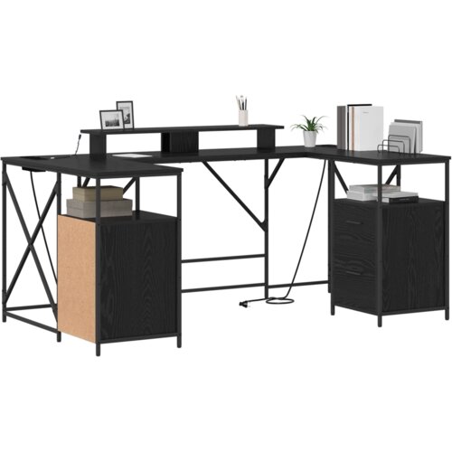 vidaXL Stol Crni hrast 182 x 101 x 87.5 cm Konstruirano drvo Cijene