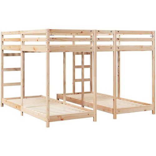  Trokatni krevet Prirodna 80 / 200 x 200 cm Čvrsto borovo drvo Slike