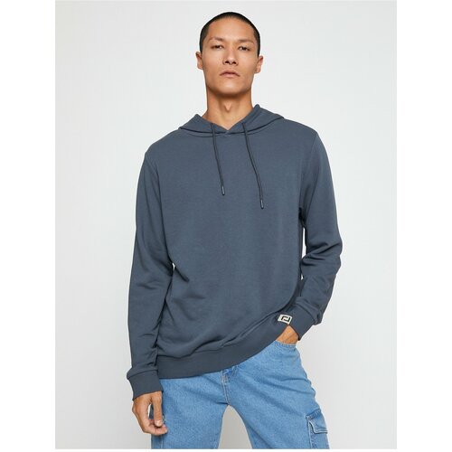 Koton Basic Hooded Sweatshirt Long Sleeve Label Printed Cene