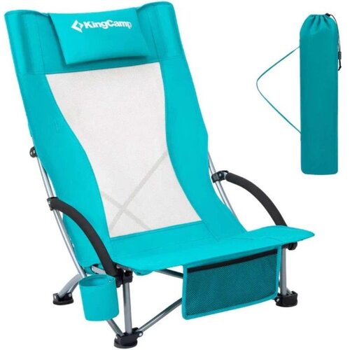 KingCamp Visok plažni stol cyan moder Cene