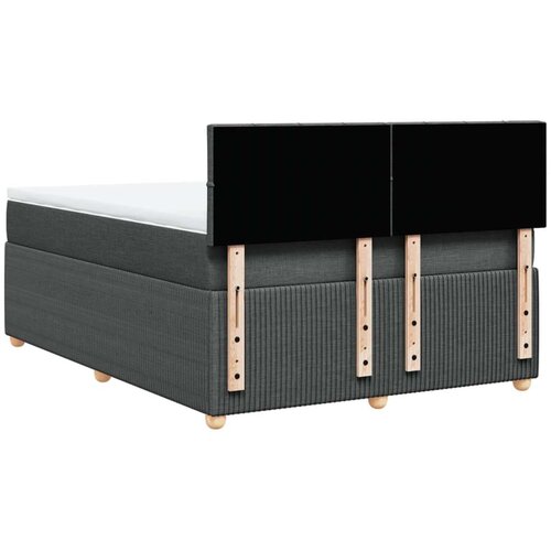 VidaXL Krevet s oprugama i madracem tamnosivi 140x190 cm od tkanine Slike