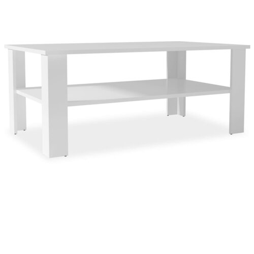 Maison Chic Klubska mizica - kavna mizica - Nizka mizica inženirski les 100x59x42 cm bela, (21754557) Cene