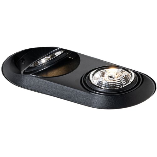QAZQA Okrogel vgradni reflektor črn GU10 70 mm 2-lučni - Hubs Slike