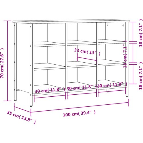  za cipele boja hrasta 100x35x70 cm konstruirano drvo Slike
