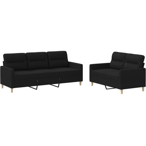 Maison Chic Sedežna garnitura - kavč 2-delna z blazinami črno blago, (21728856) Cene