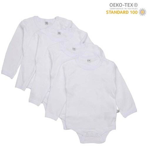 Pippi - Bodi dugi rukav (4 kom), White, vel. 62 Slike