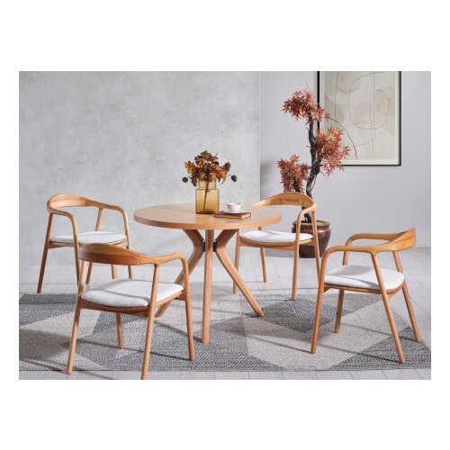 Hanah home lindy - natural natural dining table &amp;amp; chairs set (4 pieces) Slike