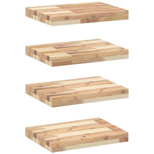 vidaXL Plutajuće police 4 kom 60x30x4 cm Neobrađeno puno drvo akacije - Prirodna 60 x 30 x 4 cm 4 1 Cene