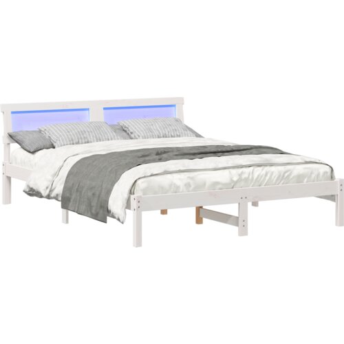 VidaXL Krevetna konstrukcija Bijelo 160 x 200 cm Borova drva Slike