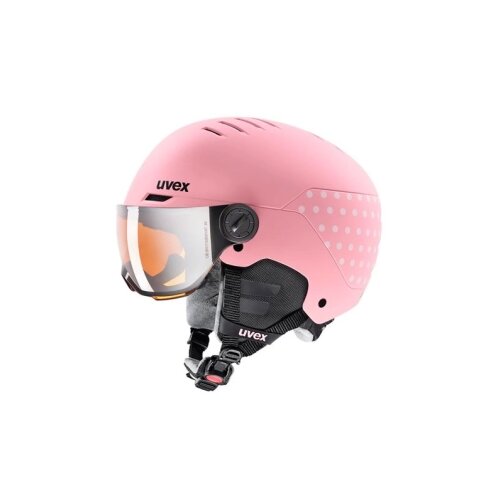 Kaciga UVEX ROCKET JUNIOR VISOR pink confetti mat Slike