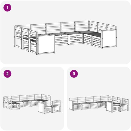  Set vanjskih sofa 7 kom. Prirodna Čvrsto drvo akacije Smeđa Slike