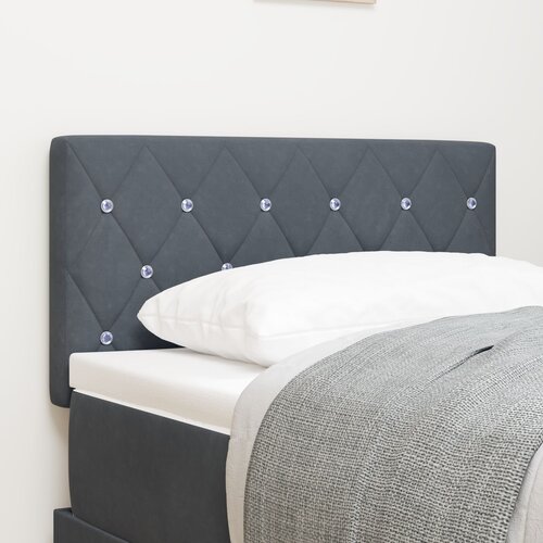 VidaXL Uzglavlje s Kristalnim Dugmetima Tamno Sivo 80 cm Pelo Slike
