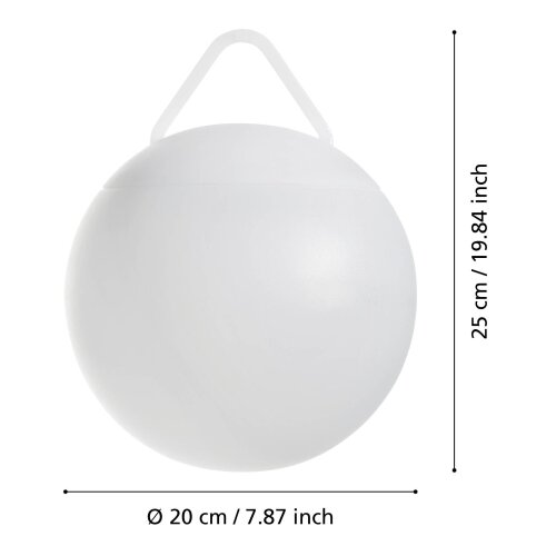 Eglo 75815 - LED RGB prigu&amp;scaron;iva spolja&amp;scaron;nja svetiljka POGGIOBELLO LED/2600 mAh IP44 bela + daljinski upravljač Slike
