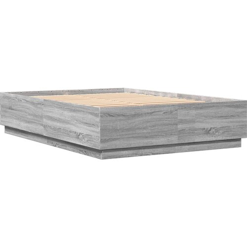  Okvir za krevet s LED svjetlima boja hrasta 140 x 200 cm drveni Slike