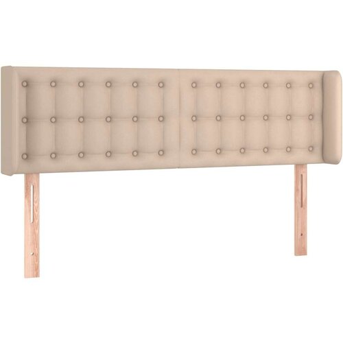  Uzglavlje s u&amp;scaron;ima boja cappuccina 147x16x78/88 cm umjetna koža Slike