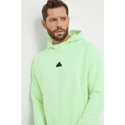 Adidas Dukserica Z.N.E za muškarce, boja: zelena, s kapuljačom, s aplikacijom