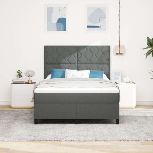vidaXL box spring krevet s madracem tamno siva 160x200 cm tkanina Cene