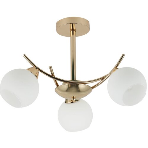 Candellux Lighting Bela/zlata stropna svetilka s steklenim senčilom 36x52 cm Amos – Cene