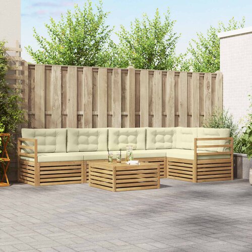  Set vanjskih sofa 6 kom. Bijela i krem Poliester Cijene