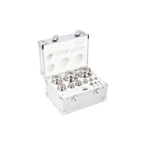 Kern Set utega 354-076, OIML klasa M2, nazivna vrijednost 1 g - 2 kg, gumb, fino tokareni nehrđajući čelik, u aluminijs Cijene
