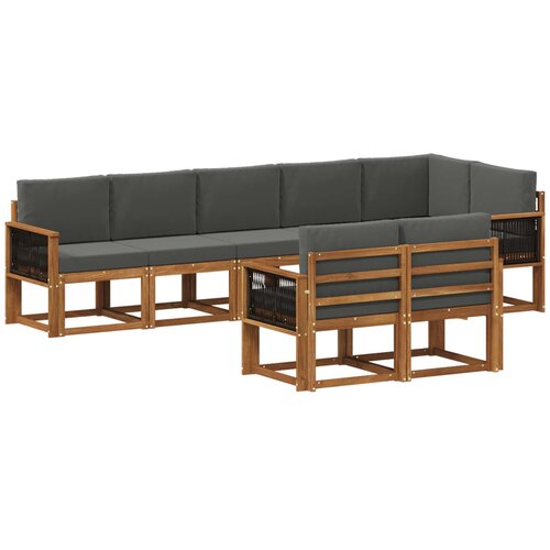 vidaXL Zunanja garnitura za sedenje 8 pcs Naravna in antracitna, (5000280012) Cene