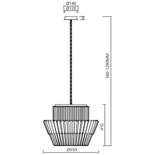  Luster na lancu DONNA 12xE14/40W/230V prečnik 55 cm zlatni Slike