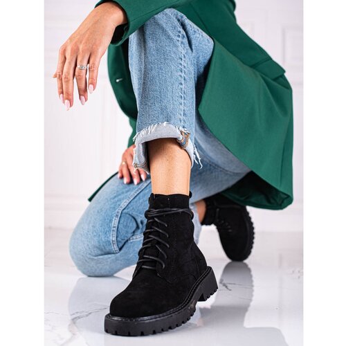 TRENDI Black women&amp;#039;s trappers suede Slike