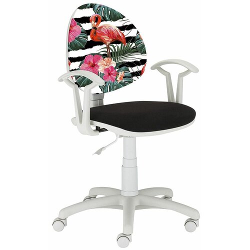 Smart koncelarijska stolica (64x64x89/100 cm) belo/crna/flamingo Slike