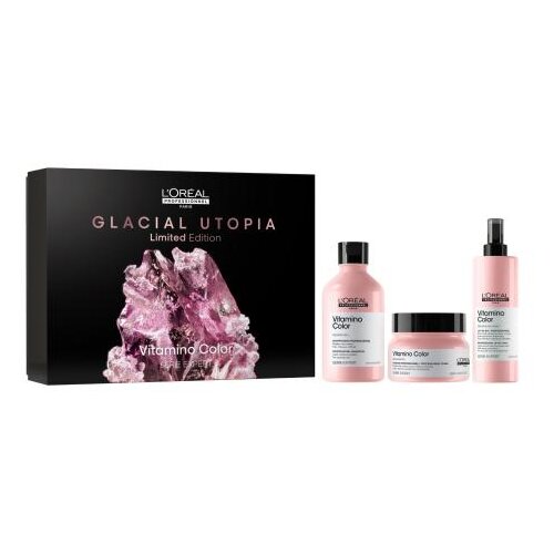 L´Oréal Paris Vitamino Color Glacial Utopia Limited Edition set: šampon Vitamino Color 300 ml + maska za lase Vitamino Color 250 ml + nega za lase Vitamino Color 10-In-1 Professional Milk 190 ml za ženske Cene