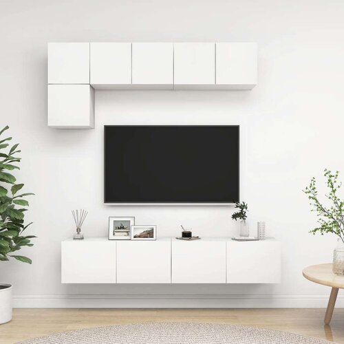 vidaXL Komplet TV omaric 5-delni bela iverna plošča Cene