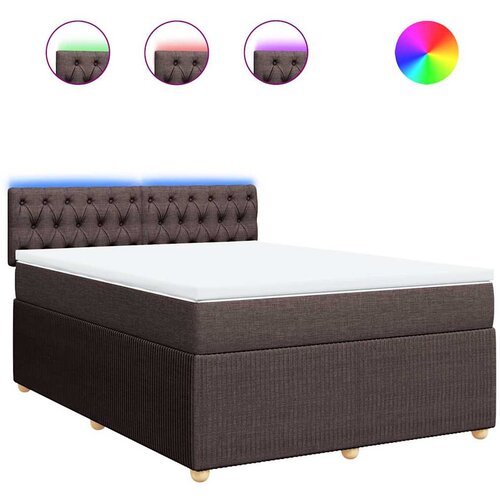 Maison Chic Box spring postelja - Vzmetna postelja z vzmetnico temno rjav 140x190 cm blago SL10707, (21904122) Cene