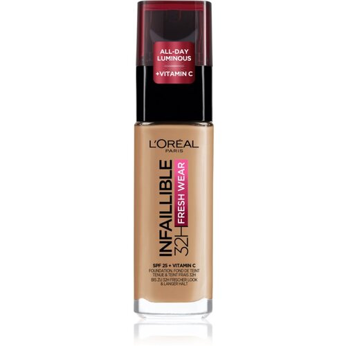 L&amp;acute;Or&amp;eacute;al Paris Infaillible 32H Fresh Wear dolgoobstojni tekoči puder odtenek 235 Honey 30 ml Slike