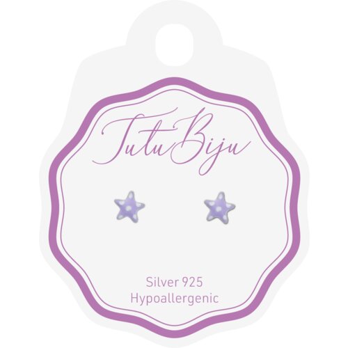 Tutu Biju Modni uhančki Star 6.0 mm - Silver Lilac - TST60S005 Slike