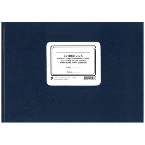NARODNE NOVINE-UT III-3-11 EVIDENCIJA O NABAVLJENIM I IZDANIM LIJEKOVIMA; Knjiga 100 stranica, 29,7 x 21 cm Slike