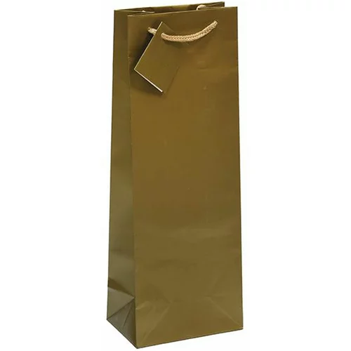  darilna vrečka za steklenico, plastificirana, mat zlata