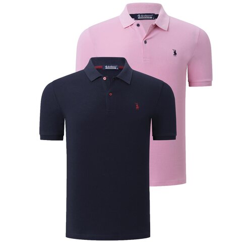 Dewberry DUO SET T8561 MENS TSHIRT-LACQUERED-PINK Slike