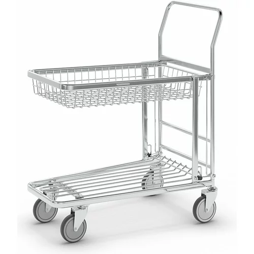Kongamek Nakupovalni voziček, pocinkan, DxŠxV 870 x 530 x 1010 mm, nosilnost 300 kg