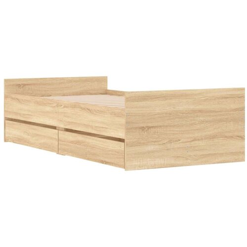vidaXL Posteljni okvir s predali sonoma hrast 90x190 cm Cene