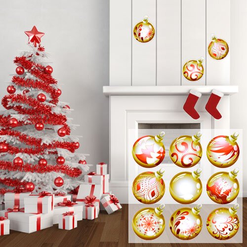 nalepnica.rs božićne kugle crvene Cene