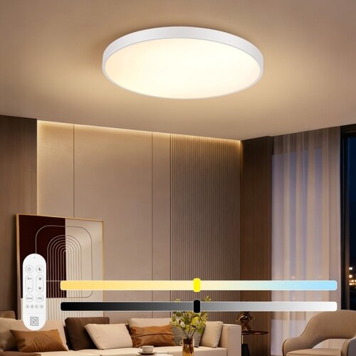  Immax NEO 07315L-LED prigu&amp;scaron;iva stropna lampa SEMPLICI 96 W/230 V, &amp;Oslash; 80 cm, Wi-Fi Tuya, bela + daljinski upravljač Slike