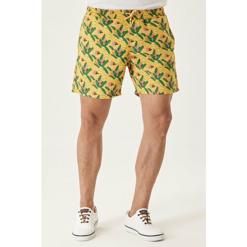 AC&Co / Altınyıldız Classics Men's Yellow Standard Fit Casual Patterned Swimwear Marine Shorts. Slike
