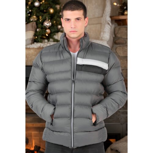 Dewberry M8650 MEN&amp;#039;S PUFFER COAT-PLAIN GREY Slike