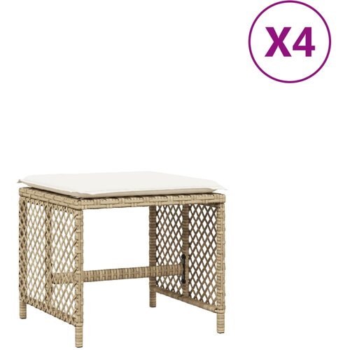 Maison Chic Vrtni stolčki - Vrtni stoli z blazinami 4 kosi bež 41x41x36 cm poli ratan JS1107, (21877886) Slike