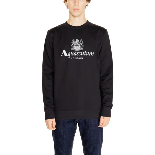 Aquascutum ACTIVE COTTON BIG LOGO FLEECE AA_SS23_SW002 Crna