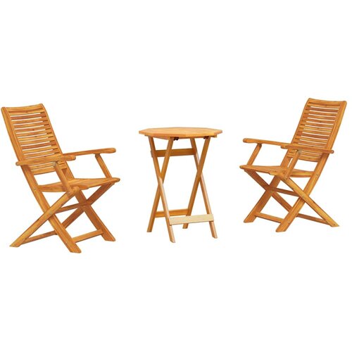  Sklopivi bistro set 3 kom. Smeđa Čvrsto drvo akacije Slike