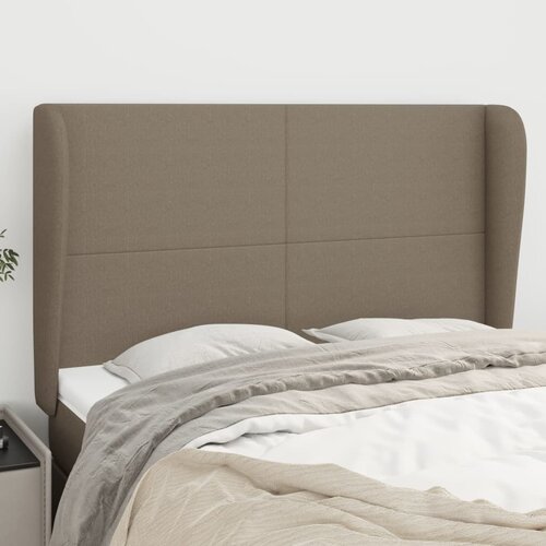 VidaXL Vzglavje z u&amp;scaron;esi taupe 147x23x118/128 cm blago Slike