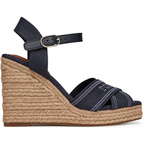 Tommy Hilfiger Espadrile Espad High Wedge FW0FW08668 Mornarsko modra Slike