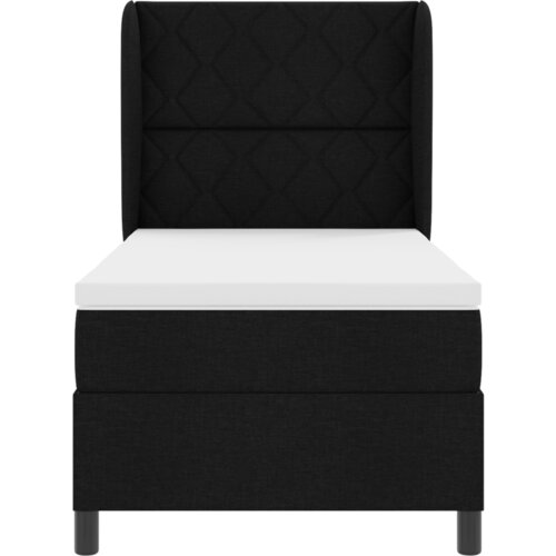  Krevet s uzglavljem i madracem Crn 90x190 cm Tkanina Slike