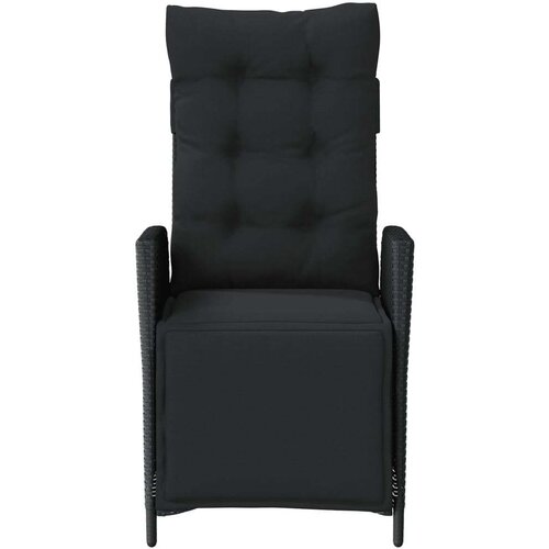  3-dijelni bistro set s jastucima crni od poliratana - Crna 1 Slike